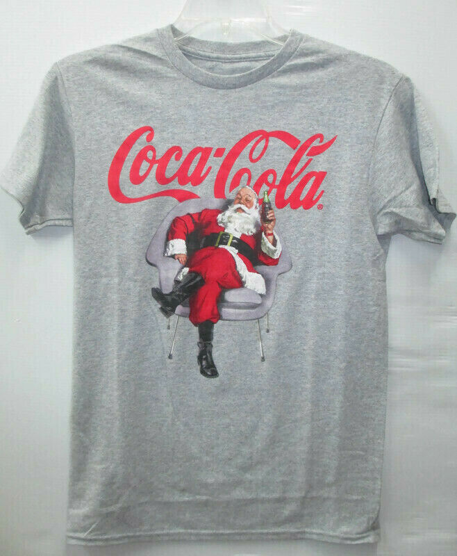 Coca-cola Gray Graphic Tee T-shirt  2 Extra Large Santa Christmas Holiday